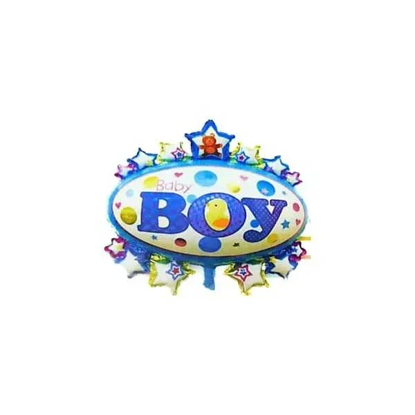 بالونةشكل بيضاوي عليها كلمة "BOY" لحفلة سبوع الولد